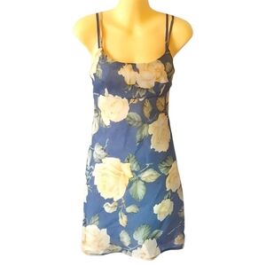 Beautiful blue and yellow rose floral dress